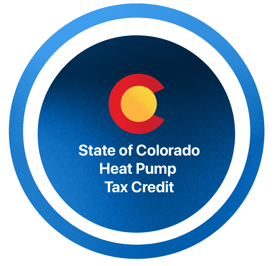 Colorado state heat pump tax credit badge