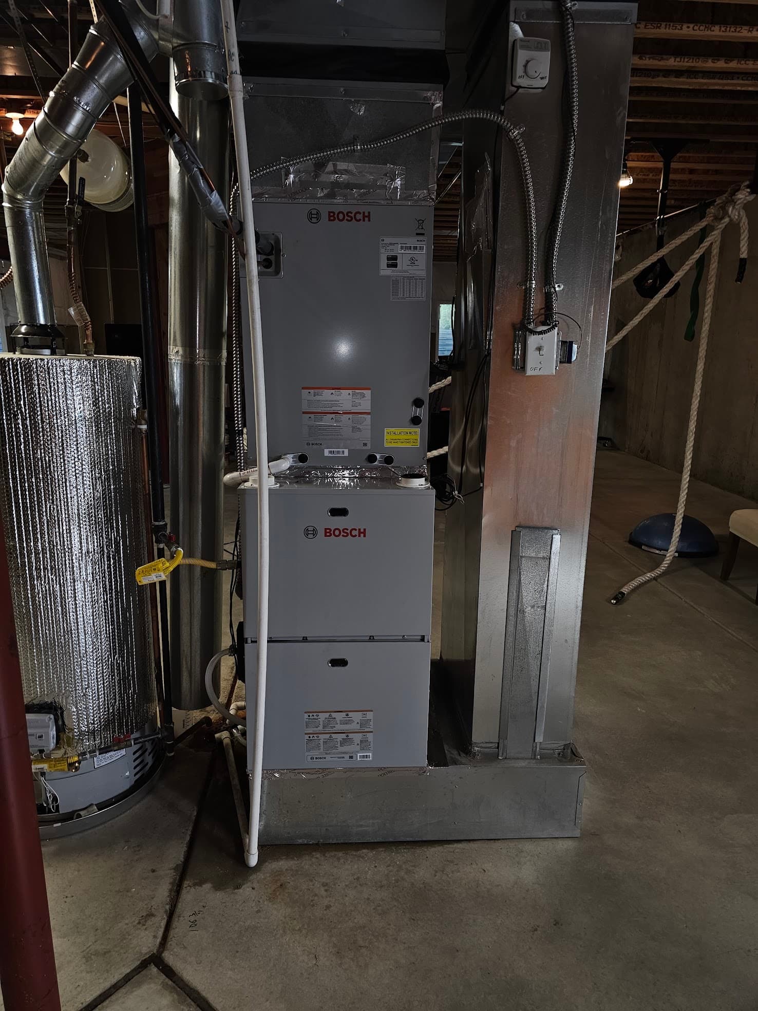 Dual fuel Bosch cold climate heat pump with furnace backup