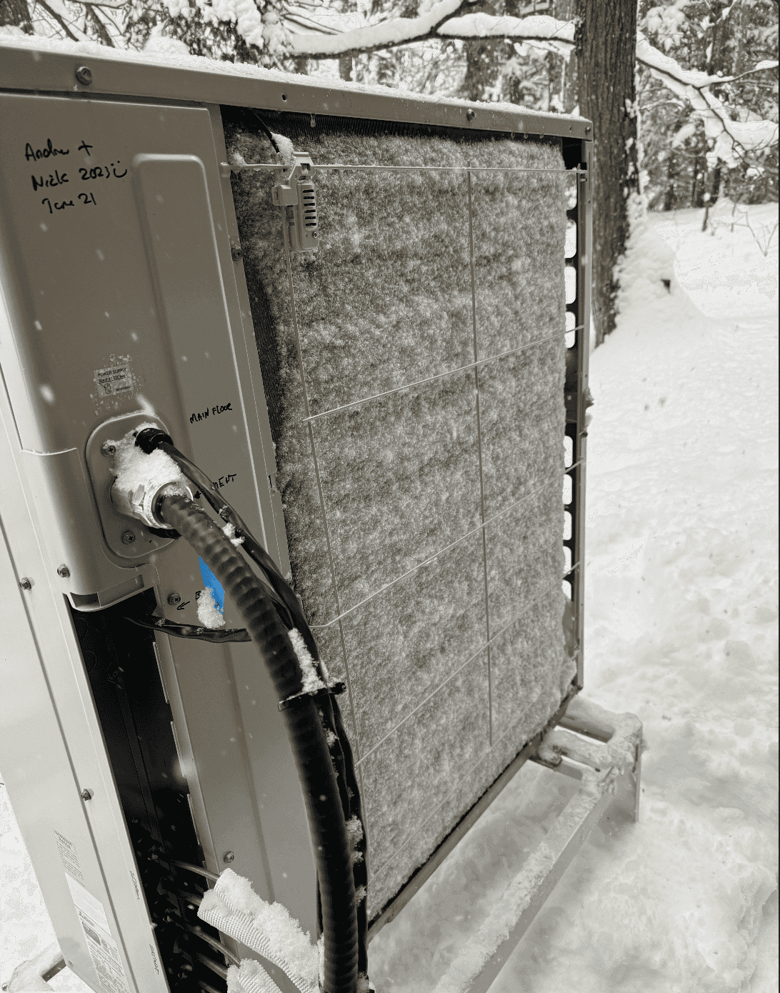 Defrost cycle heat pump frosted over