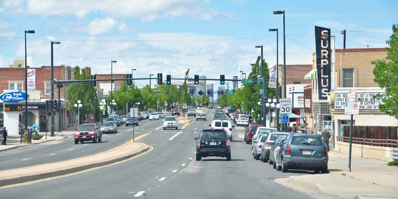 South Broadway corridor near Swedish Medical Center in Englewood, CO