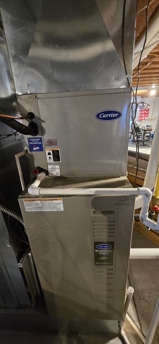 Carrier furnace installed by UniColorado in Castle Rock