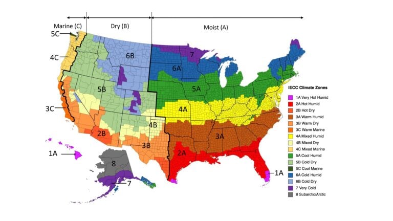 Climate Zone Map from IECC 2021