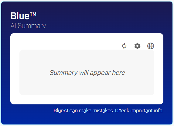 blue ai website content summarizer