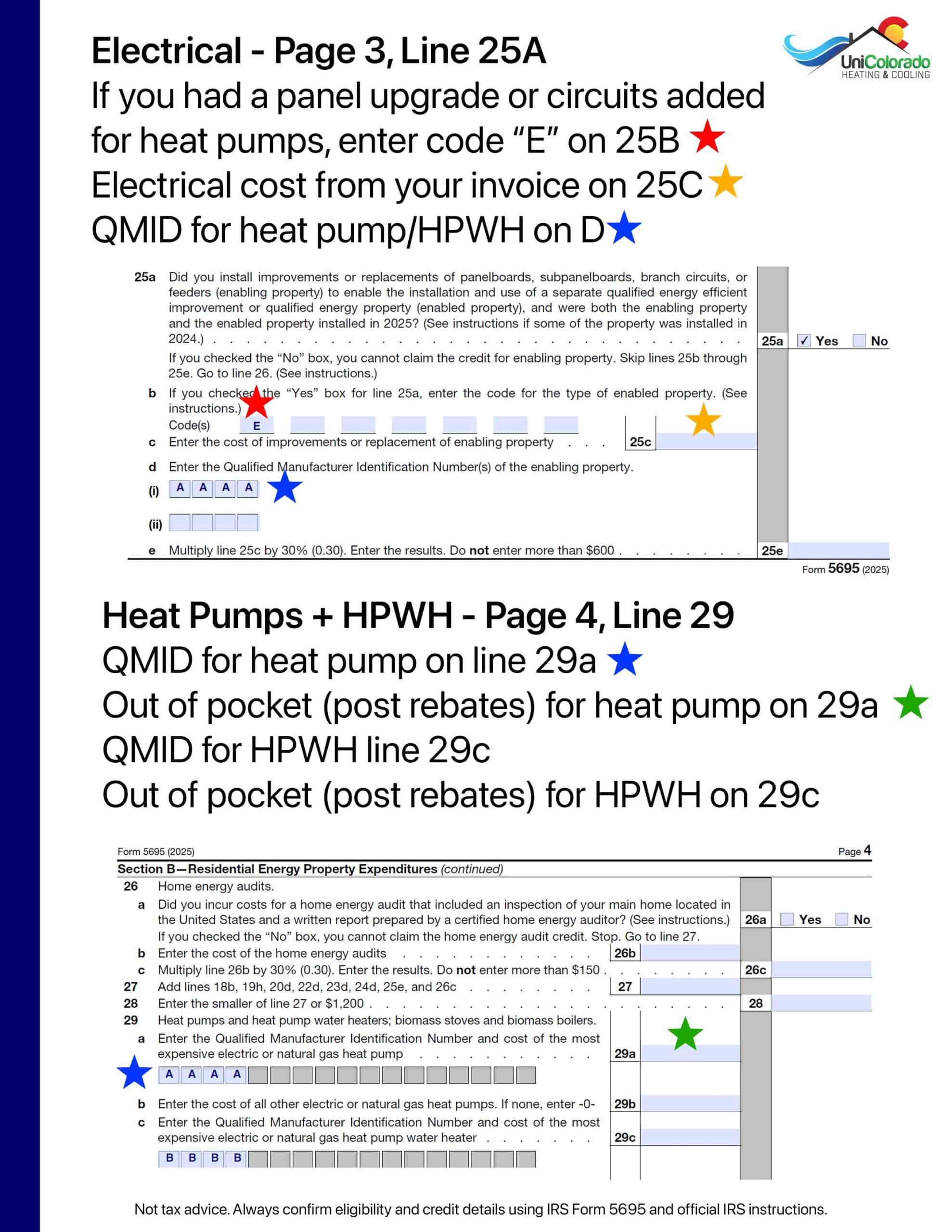 Form 5695 easy flyer for heat pump tax credit 2025