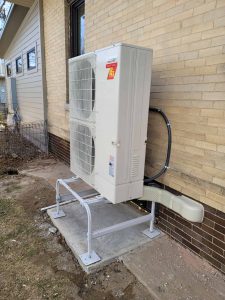 Mitsubishi hyper heat SM36 installed on a wall in Denver Colorado